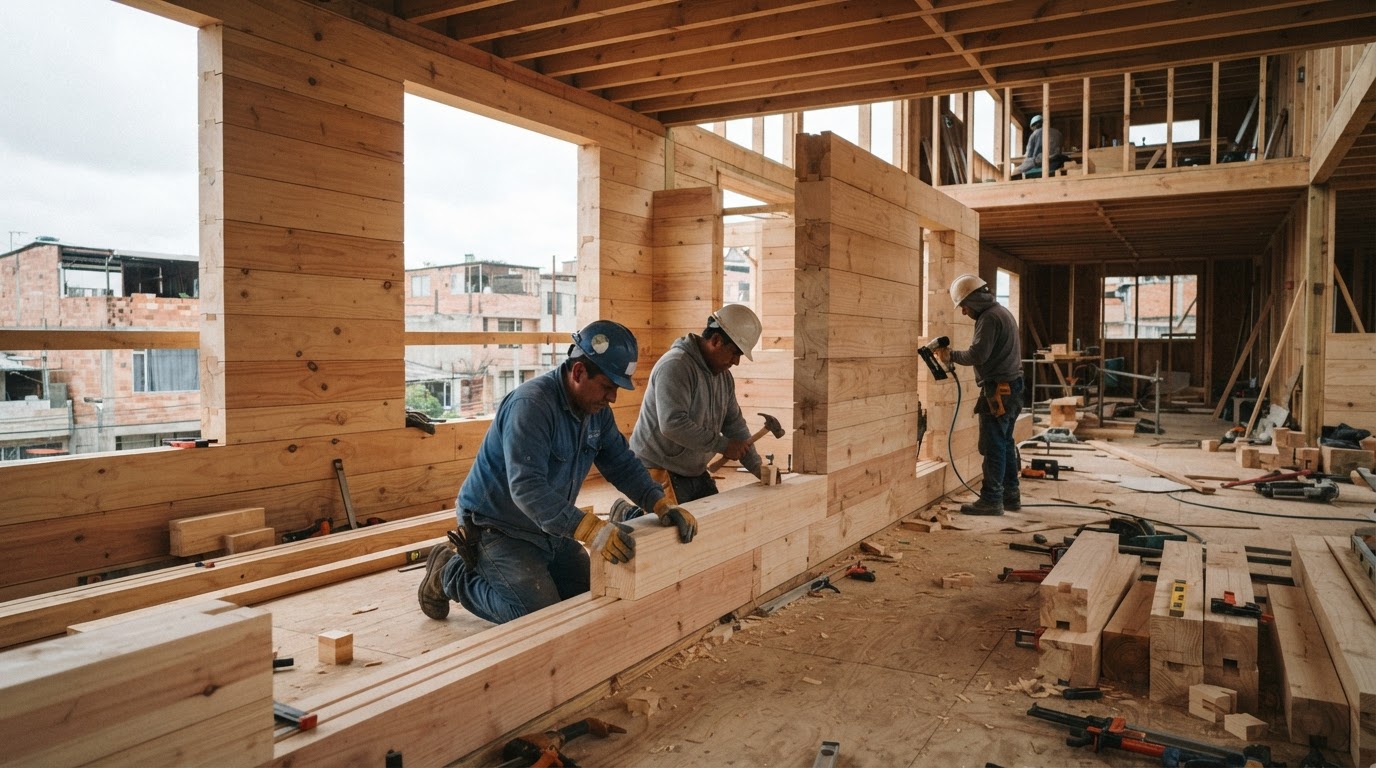 Bloques madera maciza en Argentina: construcción rápida, pero con obstáculos claves