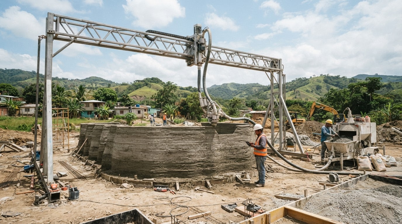 Impresión 3D concreto en América Latina reduce costos hasta 30% realistas