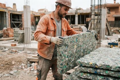 Plástico reciclado construcción en España impulsa ahorro y retos logísticos reales